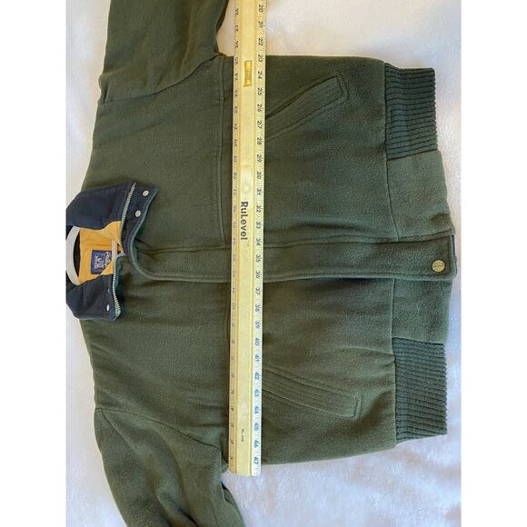 Vtg Polo Club Manhattan Sz XL Hvy Qltd Lining Green Navy Trim Full Zip Pkts Wool - Picture 9 of 11